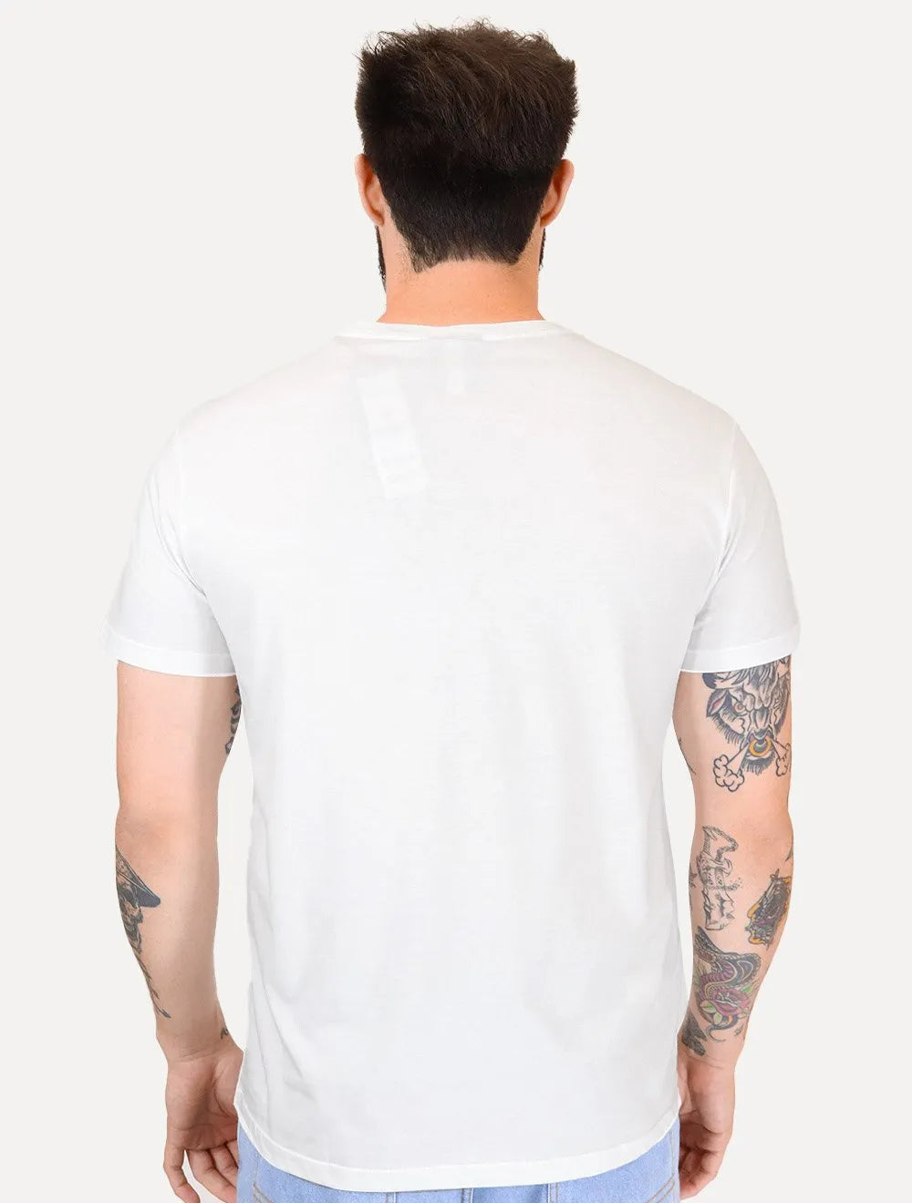 Camiseta Reserva Masculina Regular Patch Tricolor Branca