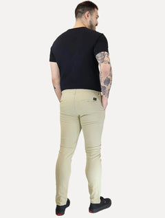 Calça Calvin Klein Jeans Masculina RE Issue Label Cáqui Claro
