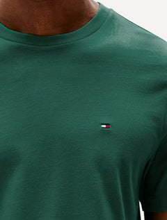 Camiseta Tommy Hilfiger Masculina Regular Fit Tee Solid Logo Verde Escuro