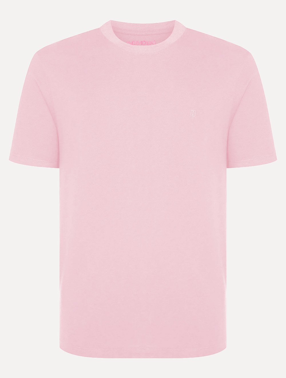 Camiseta Individual Masculina Slim Pima Soft Touch Logo Rosa Claro