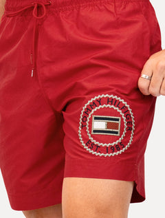 Short Tommy Hilfiger Long Drawstring Embroidered Circle Vermelho