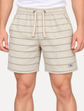 Short Calvin Klein Jeans Masculino Linho Stripes Areia Mescla