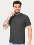 Camiseta Aramis Masculina Grey Friso Gola Grafite Mescla