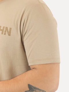 Camiseta John John Masculina JJ Basic Logo Rusty Cáqui Claro