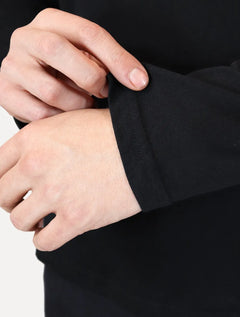 Camiseta Calvin Klein Jeans Masculina Manga Longa Rubber CK Frontal Preta