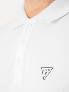 Polo Guess Masculina Piquet Simple Dark Branca