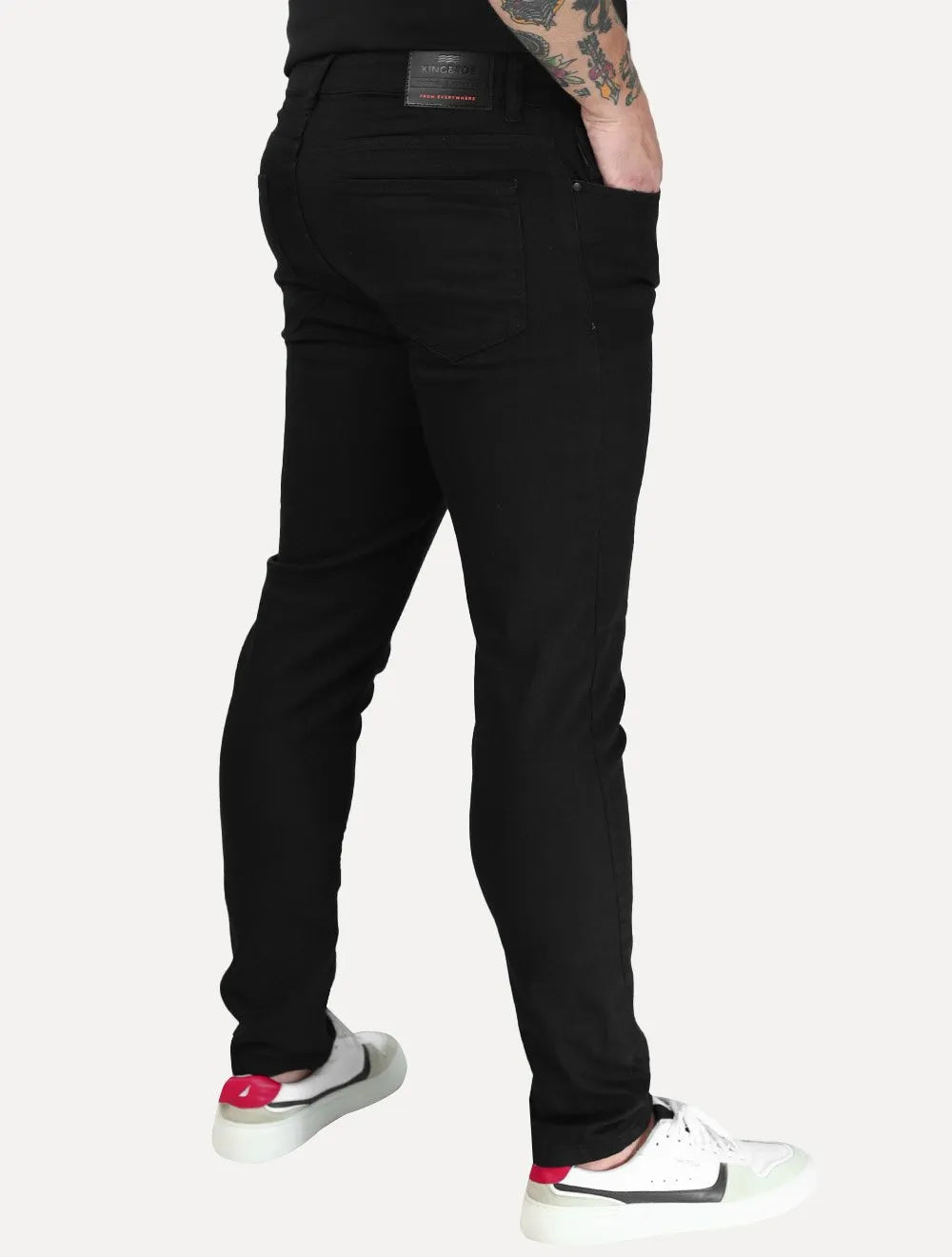 Calça King & Joe Jeans Masculina Flex Skinny Black Preta
