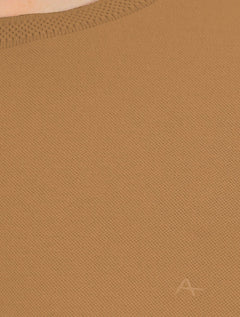 Camiseta Aramis Masculina Piquet Gola Retilinea Textura Marrom