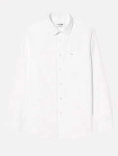 Camisa Lacoste Regular Poplin Cotton Pocket Mono Branca