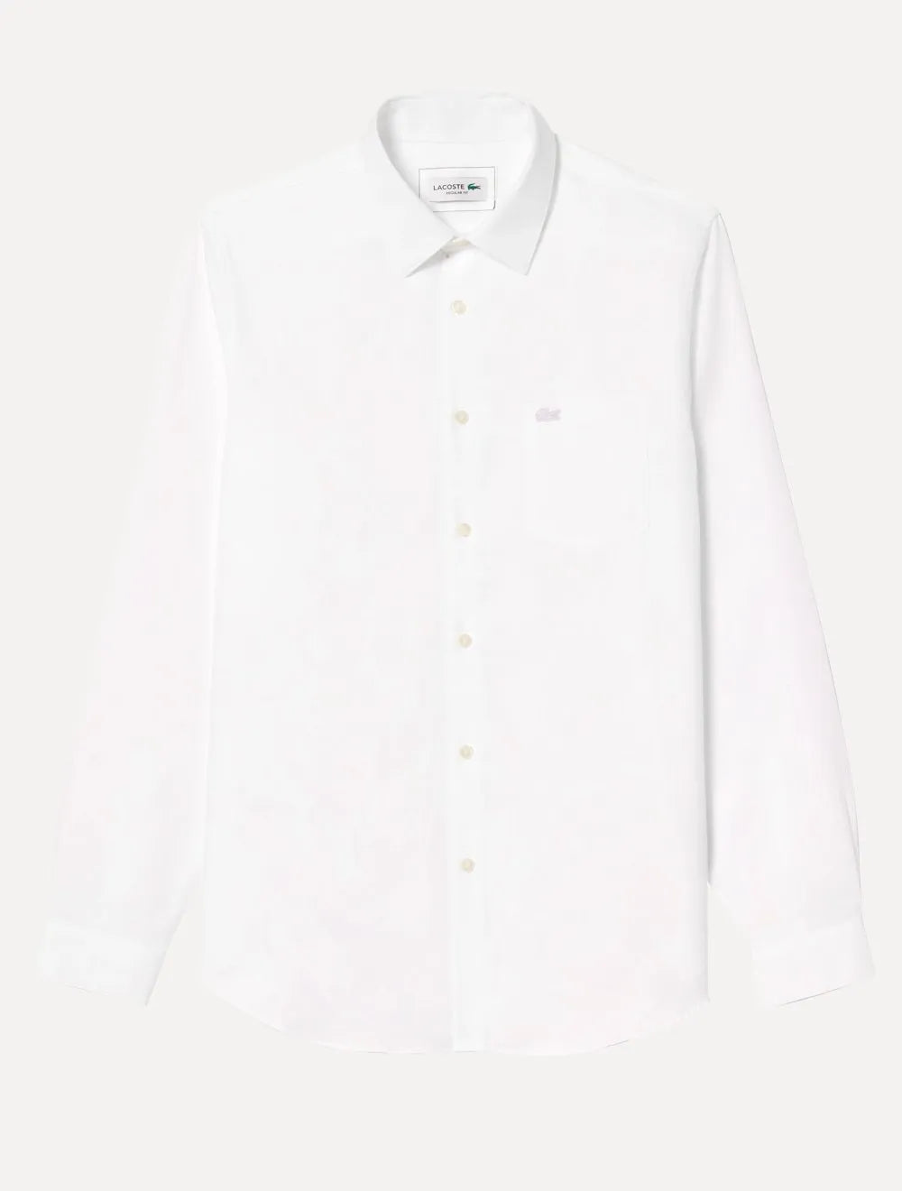 Camisa Lacoste Regular Poplin Cotton Pocket Mono Branca