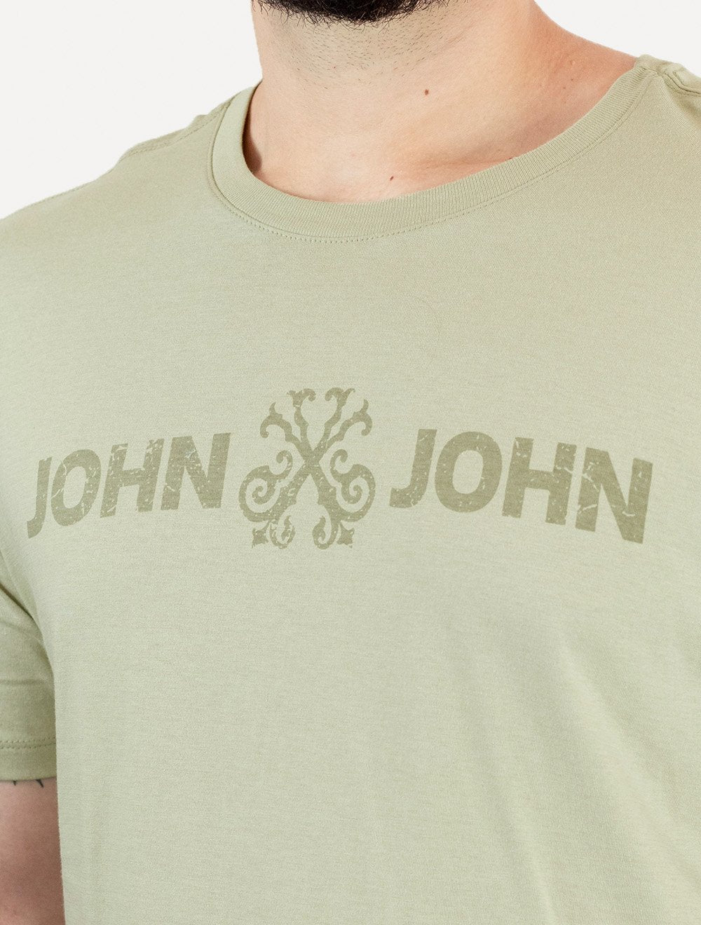 Camiseta John John Masculina JJ Basic Logo Rusty Verde Claro