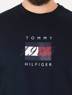 Camiseta Tommy Hilfiger Masculina Linear Flag Graphic Azul Marinho