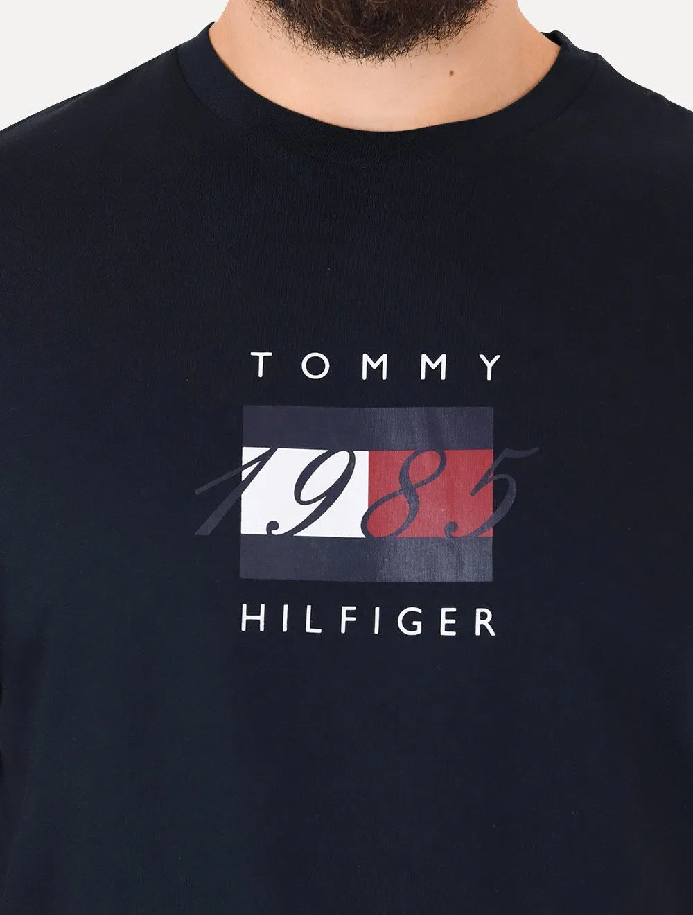 Camiseta Tommy Hilfiger Masculina Linear Flag Graphic Azul Marinho