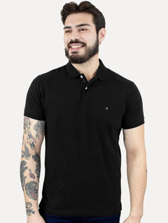 Polo Aramis Masculina Piquet Inner Detail Dark Preta