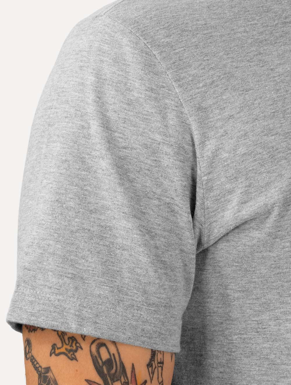 Camiseta Individual Masculina Slim Logo Cinza Mescla