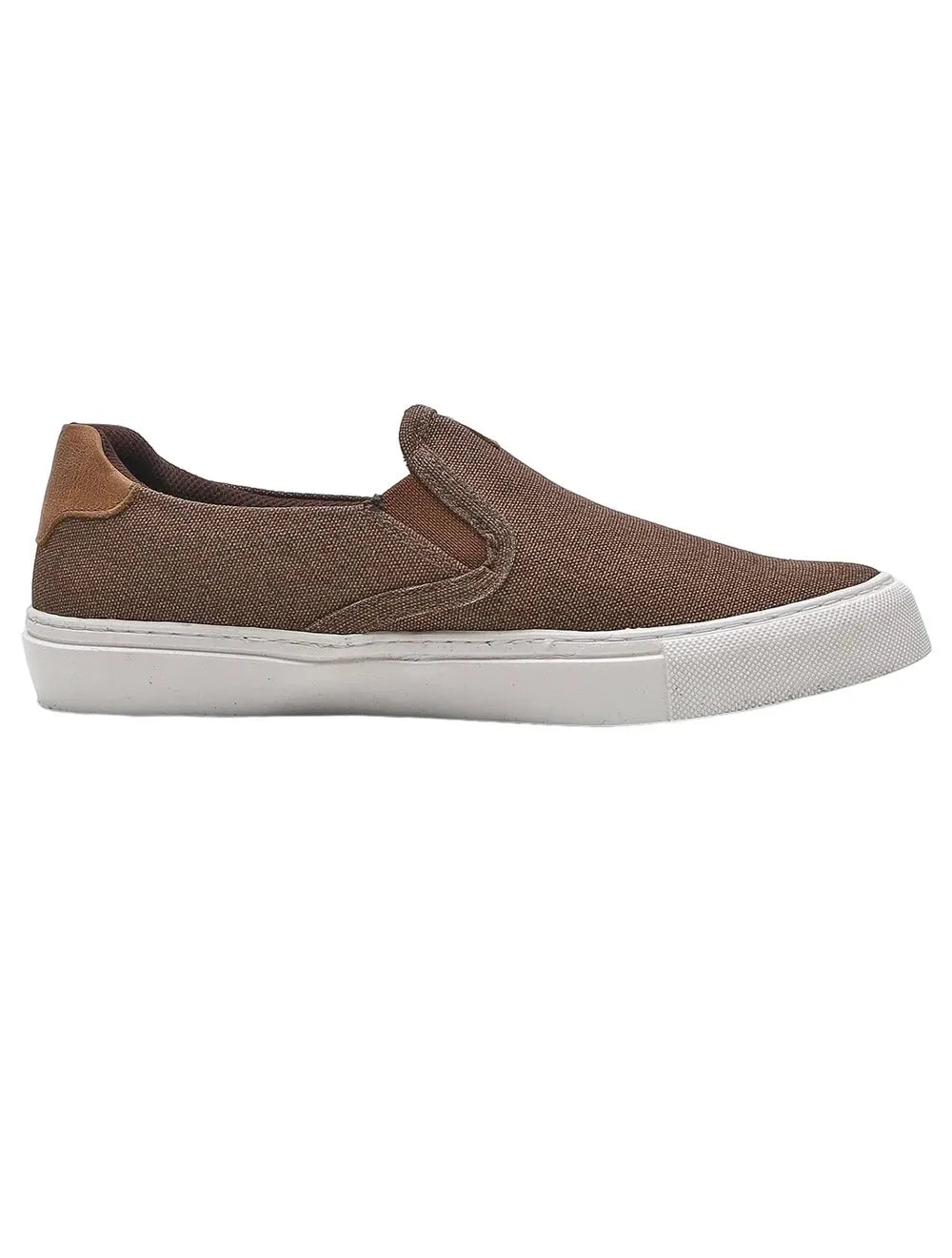Tênis Dudalina Masculino Zara Slip On Lona Mistral Napa Logo Marrom Escuro