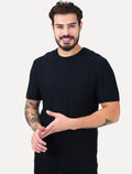 Camiseta Dixen Masculina Tricot Manga Curta Gola Careca Preta