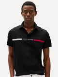 Polo Tommy Hilfiger Masculina Regular Chest Insert Logo Preta