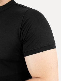 Polo Dixen Masculina Piquet Gola Padre Lisa Preta