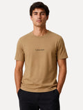 Camiseta Calvin Klein Masculina Institutional Logo Marrom