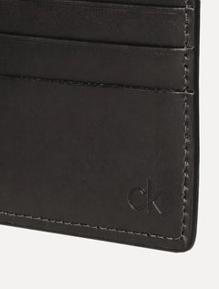 Carteira Calvin Klein Couro Horizontal Logo Floater Recorte Marrom
