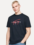 Camiseta Tommy Jeans Masculina Regular Signature Twist Logo Tee Azul Marinho