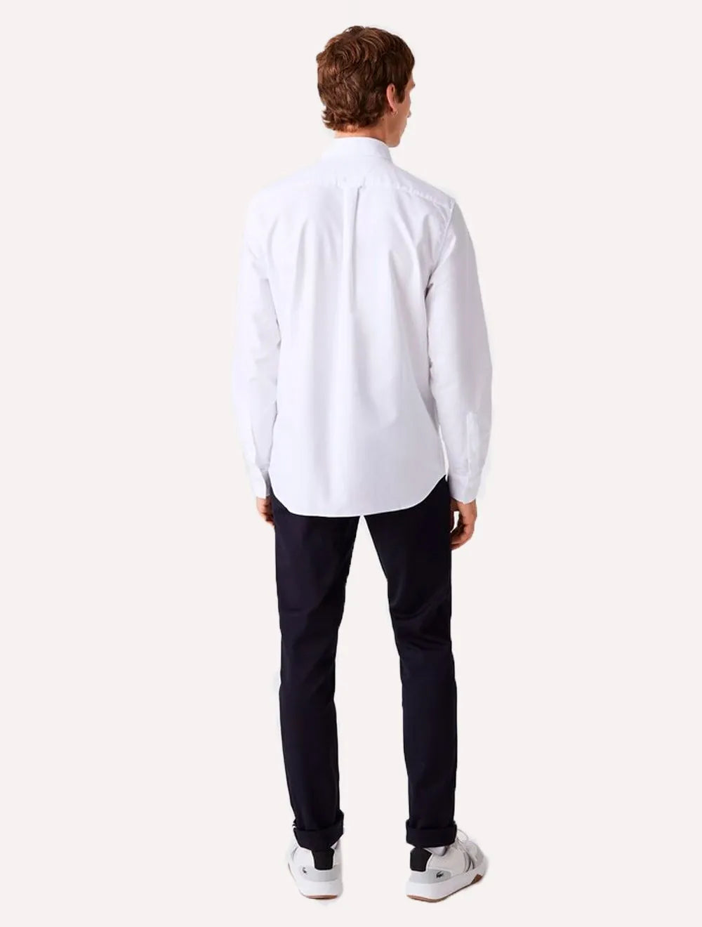 Camisa Lacoste Masculina Regular Fit Oxford Classic Branca