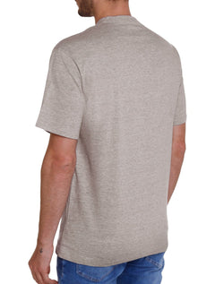 Camiseta Dudalina Masculina V-Neck Regular Grey Icon Cinza Mescla
