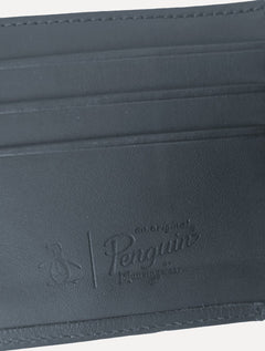 Carteira Original Penguin Masculina Couro Recorte Logo Azul Marinho