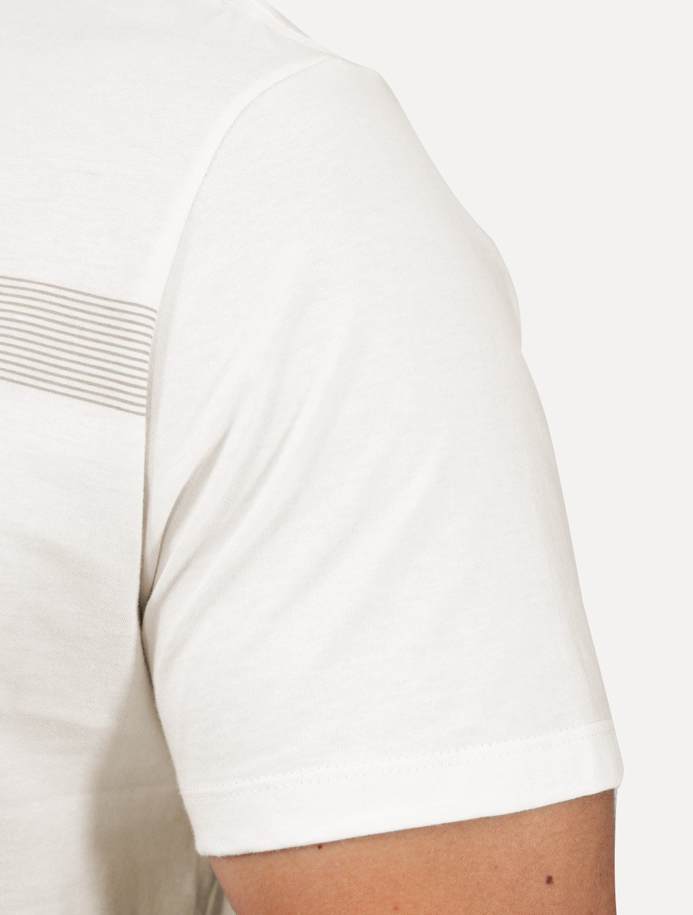 Camiseta Dudalina Masculina Essentials Stripe Center Off White