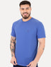 Camiseta Tommy Jeans Masculina Regular Jersey C-Neck Flag Azul Médio