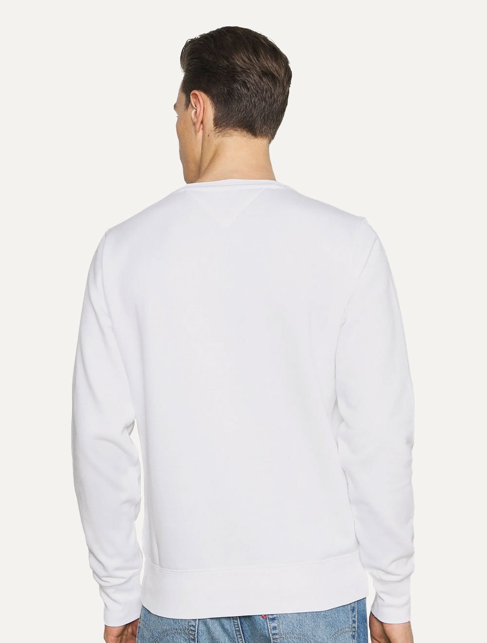 Moletom Tommy Hilfiger Masculino Fleece Logo Crewneck Branco