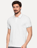 Polo Calvin Klein Masculina Piquet Slim Básica Friso Logo Punho Branca