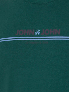 Camiseta John John Masculina Regular Fit Simple Lines Verde Escuro