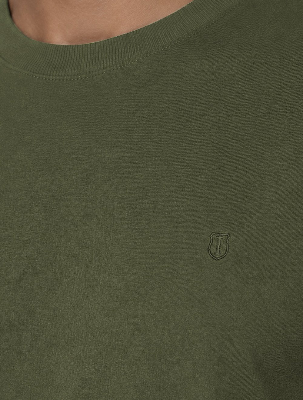 Camiseta Individual Masculina Comfort Pima Soft Touch Logo Verde Militar