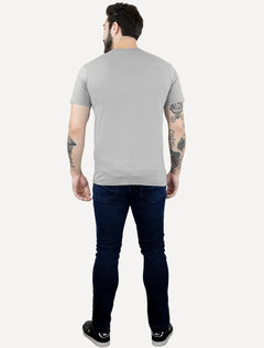 Camiseta John John Masculina Logo Blur Cinza Médio