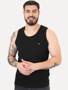 Regata Calvin Klein Jeans Masculina Chest CK Logo Preta