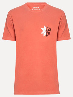 Camiseta Osklen Masculina Slim Rough Snow Icon Laranja