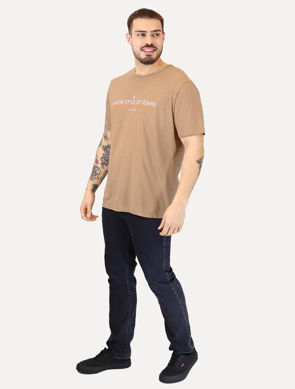 Camiseta Von der Volke Masculina Origineel New Style Cáqui