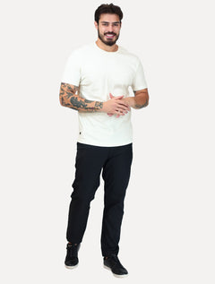 Camiseta K&J Black Premium Slim Suedine Egípcio Off White