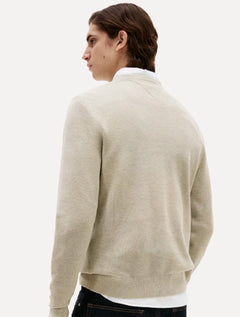Suéter Tommy Hilfiger Masculino Essential C-Neck Structured Cáqui Mescla