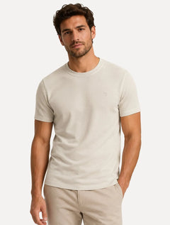 Camiseta Individual Masculina Slim Piquet Cáqui Claro