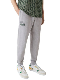 Calça Lacoste Moletom Masculina Croco Logo 1927 Cinza Mescla