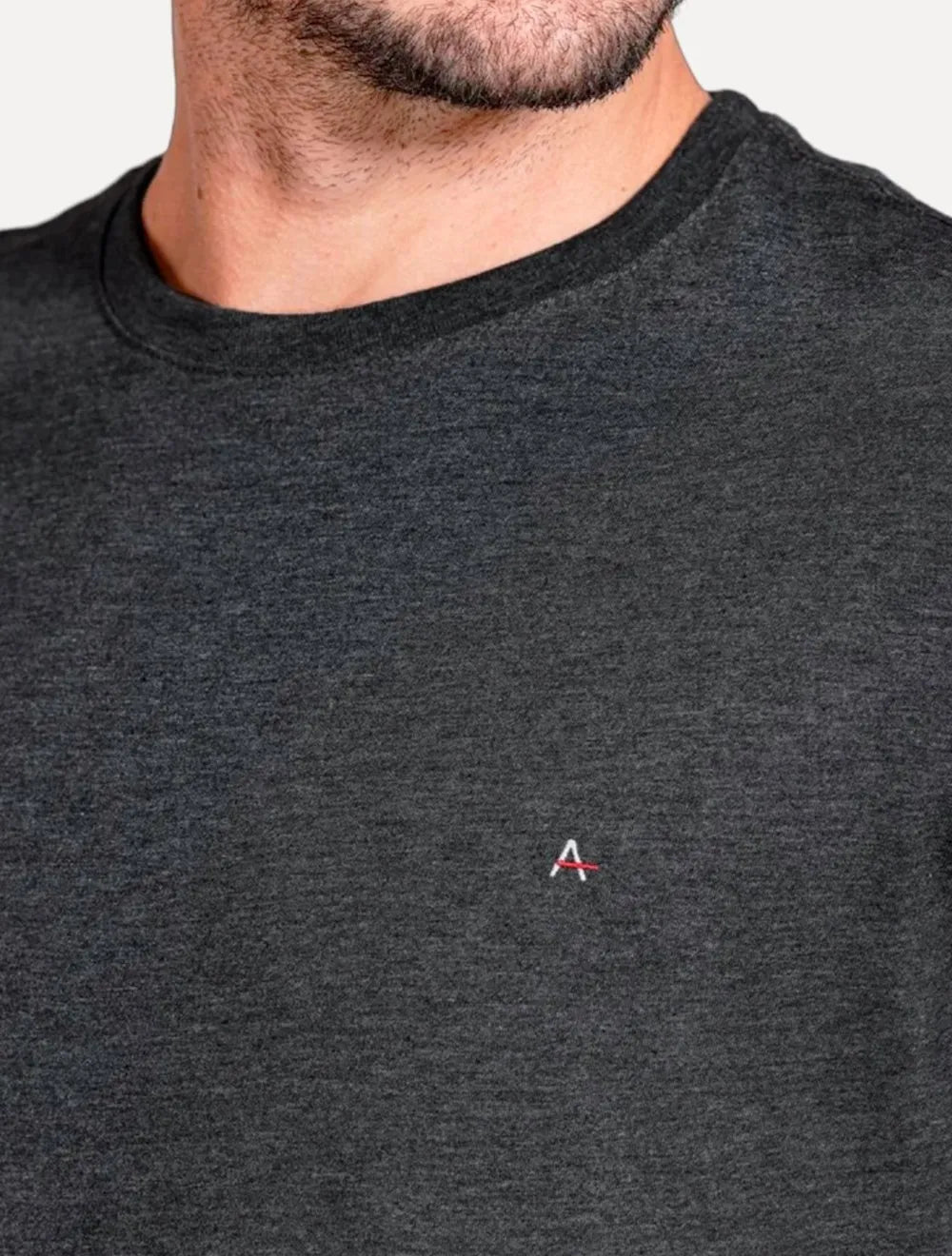 Camiseta Aramis Masculina Basic Lisa Grafite Mescla