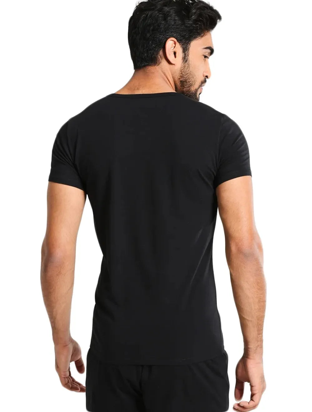 Camisetas Tommy Hilfiger Masculinas Classic Crewneck Pretas Pack 3UN