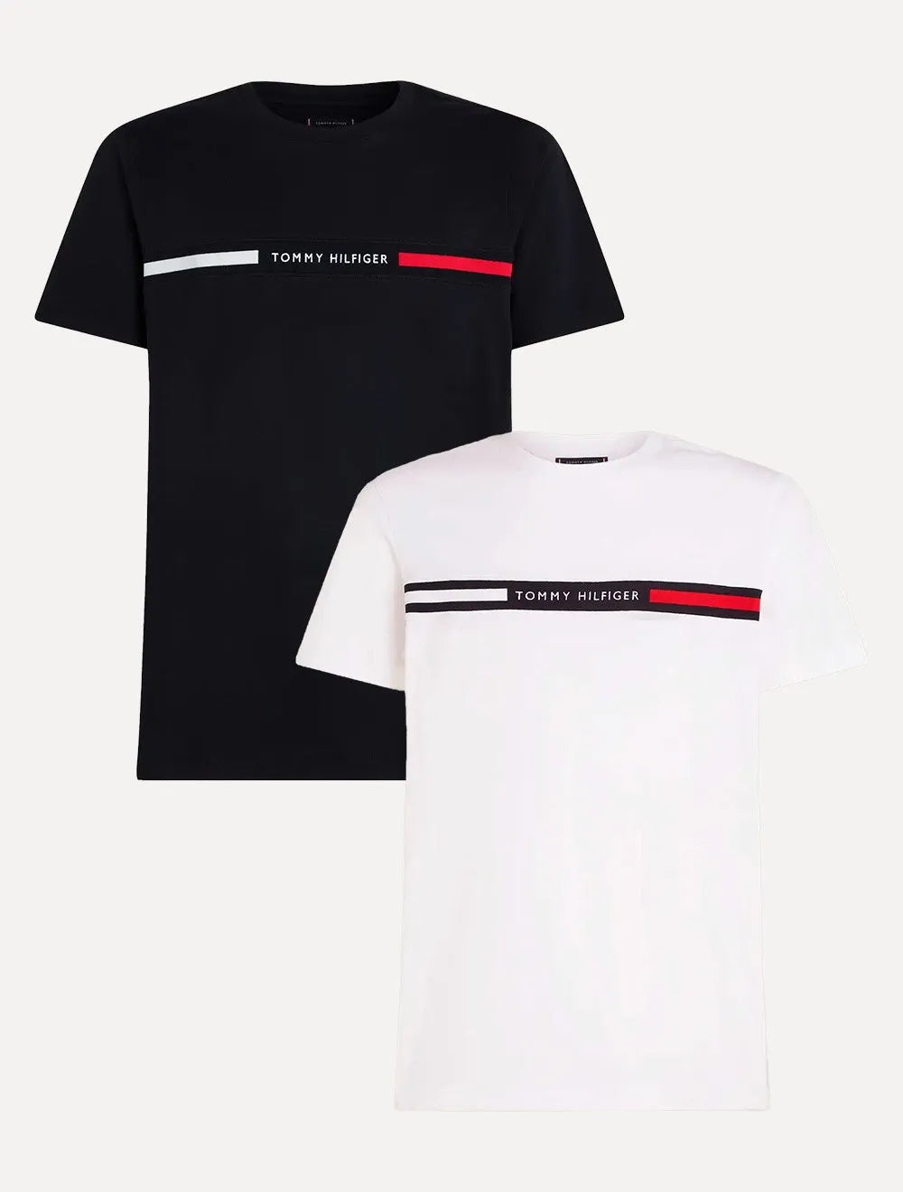 Kit Camisetas Tommy Hilfiger | Chest Insert Logo Azul Marinho/Branca 2UN