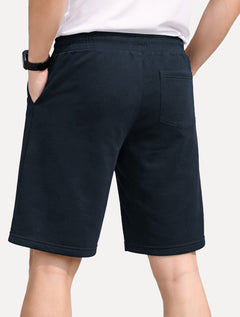 Bermuda John John Masculina Moletom New Basic Print Azul Marinho
