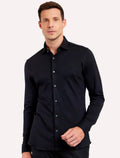 Camisa Aramis Masculina Slim Tricoline Black Stretch Preta