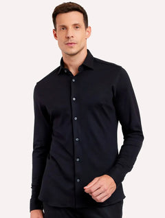 Camisa Aramis Masculina Slim Tricoline Black Stretch Preta