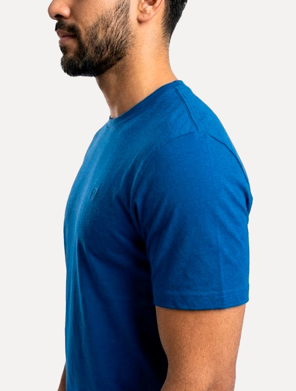 Camiseta Individual Masculina Comfort Pima Soft Touch Logo Azul